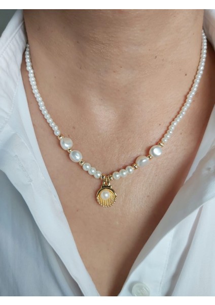 Istiridye Uçlu Tasarım Inci Kolye fırsatları