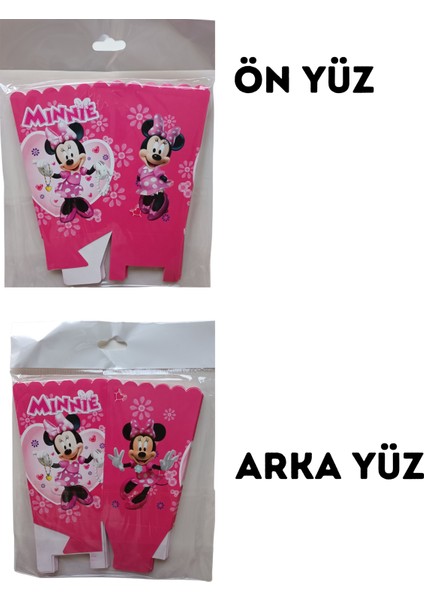 Ngüzel Party Minnie Mouse Mini Fare Mısır, Cips Kutusu Popcorn 8'li