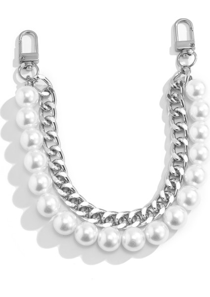 Aksesuarlar: Inci Çift Zincirli Çanta Çanta Zinciri Metal Aksesuarları Kadın (Yurt Dışından)