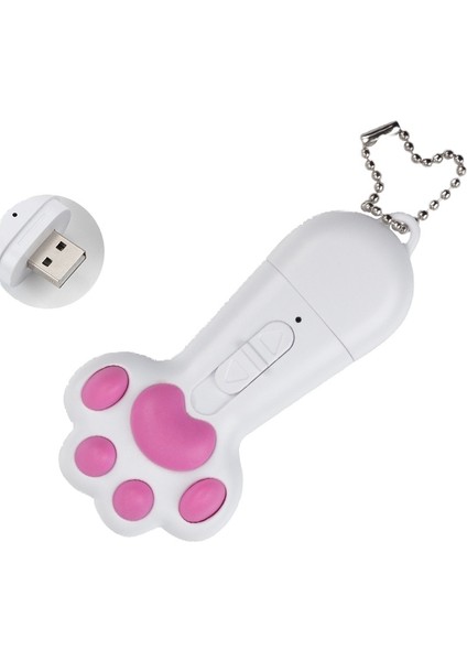 Kedinin Pençe Ayak Izleri Sevimli Şekil Şarj Kedi Desen Lazer Kedi Alay Sopa (Yurt Dışından)