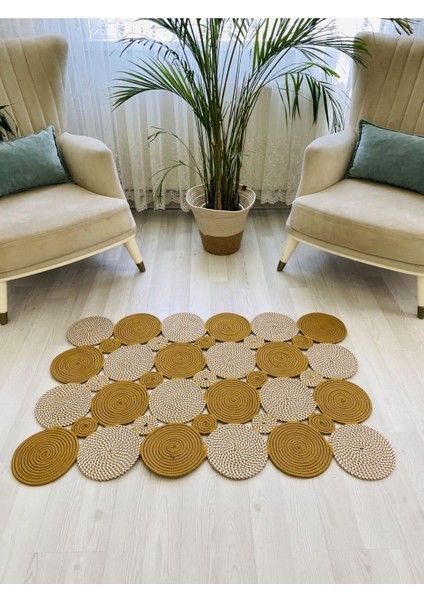 Jüt Hasır Görünümlü Desenli Modern El Örgüsü Dikdörtgen Halı Kilim fiyatları
