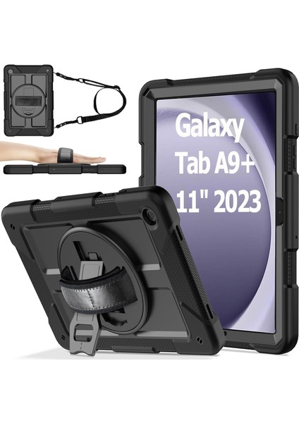 Samsung Galaxy Tab A9 Plus 2023 Zırhlı Armour Defender Askılı Kılıf SM-X210/X216/X218