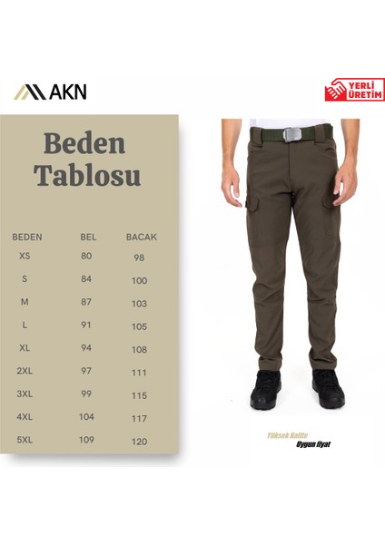 AKN 512 Likralı Taktik/Outdoor Pantolon - Haki