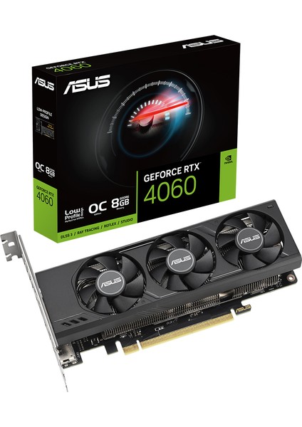 ASUS-RTX4060-O8G-LP-BRK-NVIDIA-GEFORCE-RTX 4060-8GB GDDR6-128BIT-2520MHZ-OC-HDMI-DP-LOW Profile-Dlss3 Ekran Kartı