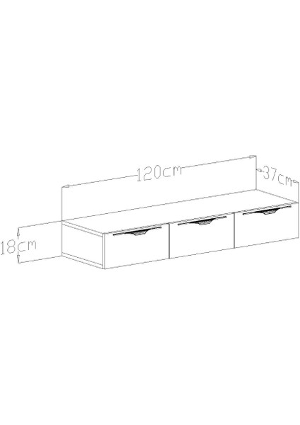 Givayo Mobilya Atlantis Dresuar 120 cm Beyaz