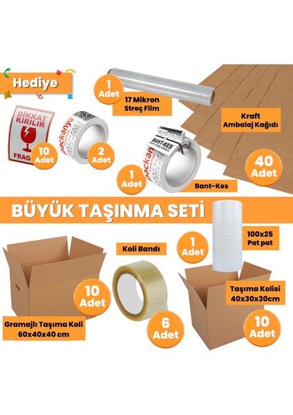 Büyük Taşınma Seti - Koli - Eşya Taşıma - Taşıma Kolisi