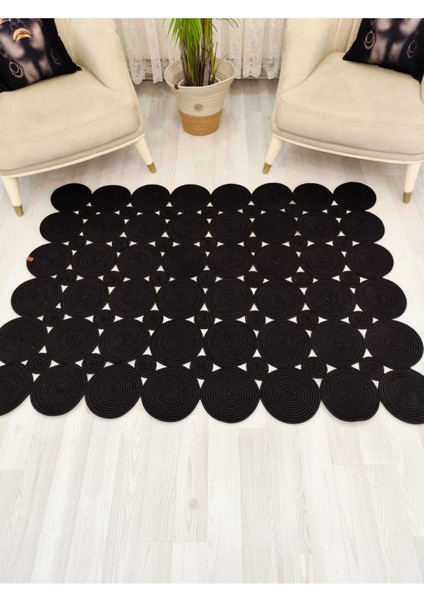 Jüt Hasır Görünümlü Desenli Modern El Örgüsü Dikdörtgen Halı Kilim fırsatları