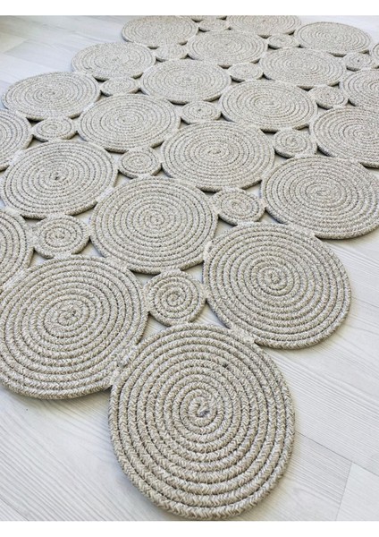 Jüt Hasır Görünümlü Desenli Modern El Örgüsü Dikdörtgen Halı Kilim modelleri