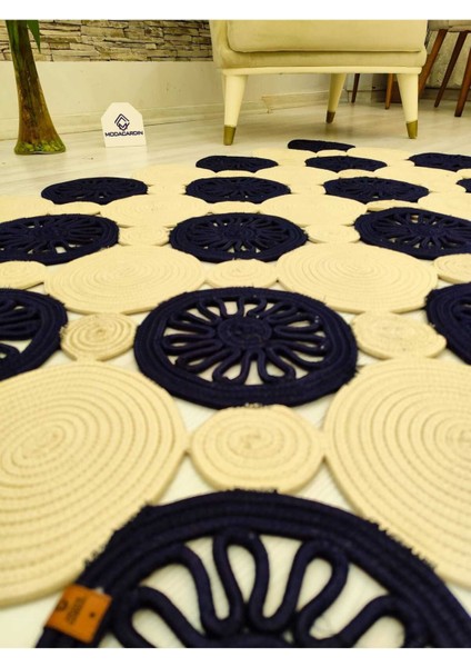 Jüt Hasır Görünümlü Desenli Modern El Örgüsü Dikdörtgen Halı Kilim indirimleri