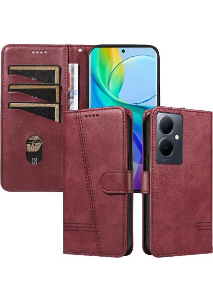 Vıvo V29 Lite Için Filp Durumda Preslenmiş Pu Deri Cüzdan Telefon Kılıfı Siyah (Yurt Dışından) fiyatları