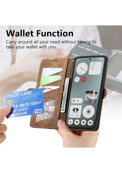 Nothing Flip Case Cmf Telefon 1 Deri Kılıf Kapak Kapak Cüzdan Basit (Yurt Dışından) modelleri