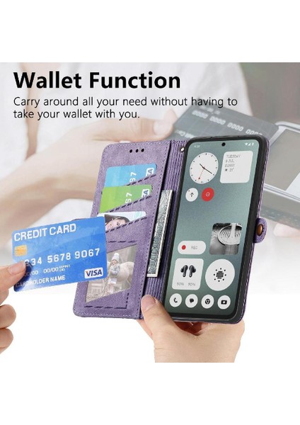 Nothing Flip Case Cmf Telefon 1 Deri Kılıf Kapak Kapak Cüzdan Basit (Yurt Dışından)