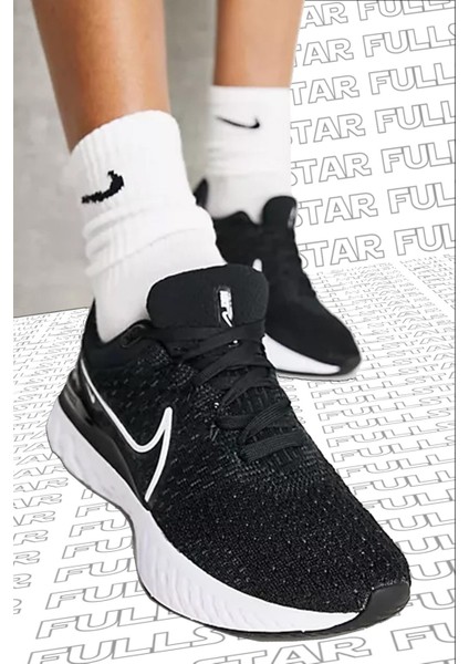 React Infinity Run Flyknit 3 Running Shoes Black Yürüyüş Koşu Ayakkabısı