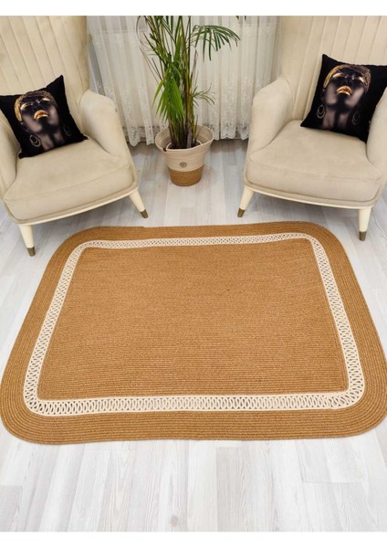 Jüt Hasır Görünümlü Desenli Modern El Örgüsü Dikdörtgen Halı Kilim fiyatları