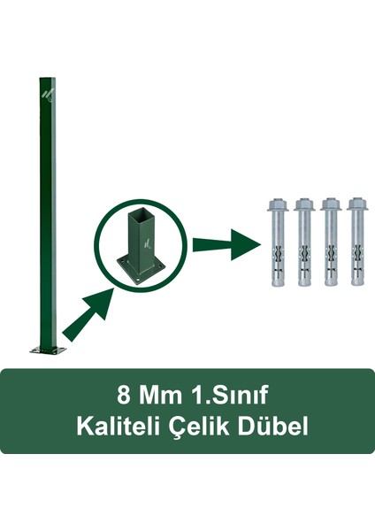 ÇİT SİSTEMLERİ PANEL ÇİT DİREĞİ ÇELİK DÜBEL 20 ADET