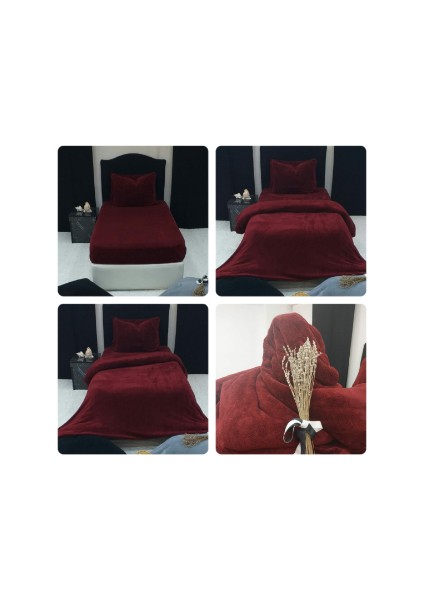 Welsoft Kumaş Tek Kişilik Çarşaf Takımı Düz Desen Bordo Renk modelleri