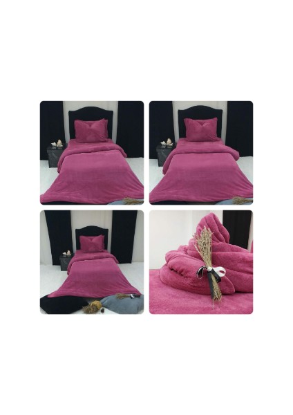 Welsoft Kumaş Tek Kişilik Çarşaf Takımı Düz Desen Fuşya Rengi modelleri