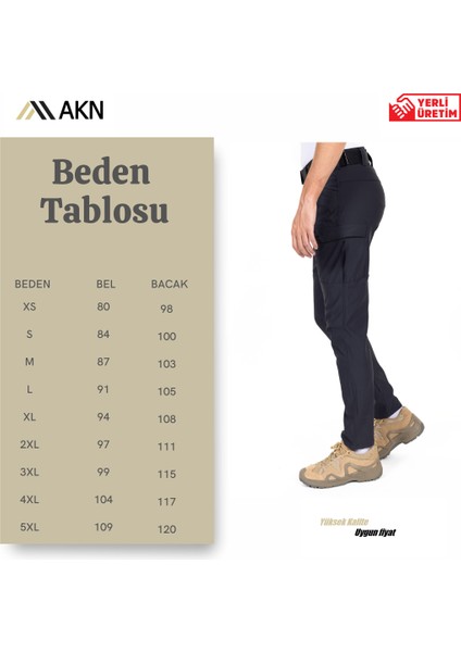 AKN 514 Kışlık Likralı Taktik/Outdoor Pantolon - Siyah