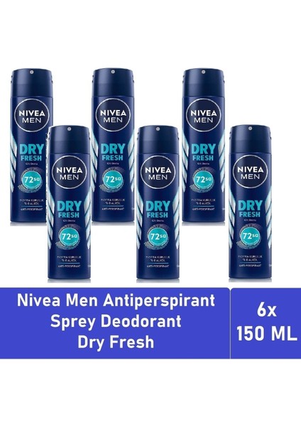 Men Deodorant Dry Fresh 150 ml x 6 adet