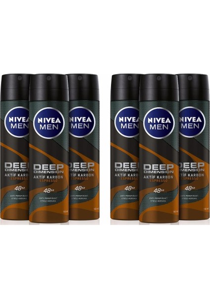 Deodorant Erkek Deep Dimension Espresso 150 ml x 6 adet