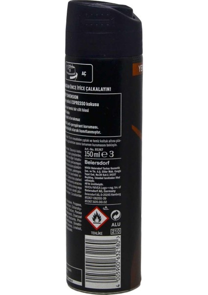 Deodorant Erkek Deep Dimension Espresso 150 ml x 6 adet modelleri