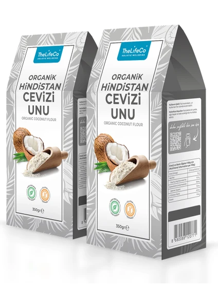 Organik Hindistan Cevizi Unu 2 x 350 gr (Glutensiz, Vegan)