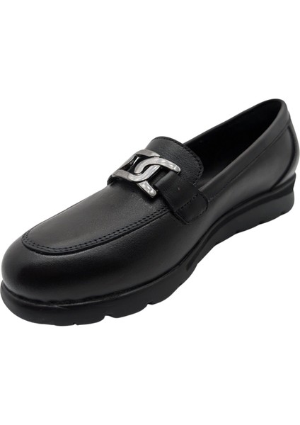 Scavia Veyona Hakiki Deri Ortopedik Kadın Ayakkabısı Loafer - Veyona - Siyah - 39 fırsatları