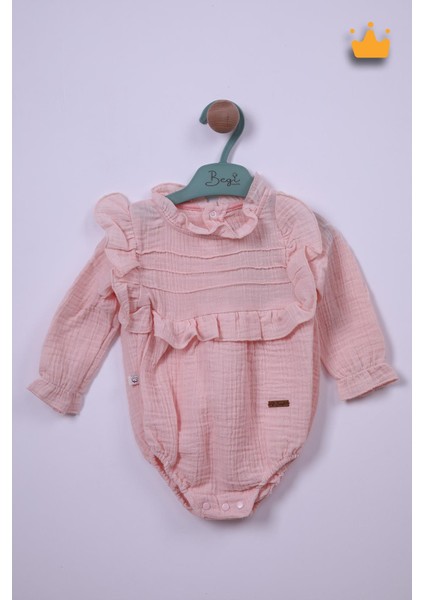 Kız Bebek Çocuk Müslin Fırfırlı Badi Bayramlık 22412
