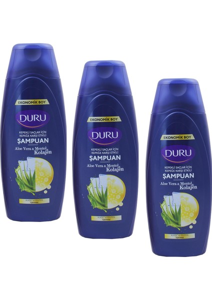 Aloe Vera Mentol Kolajen Kepeğe Karşı Şampuan 700 ml 3 Adet