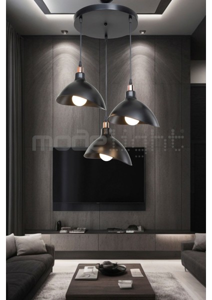 Şık Siyah Sarkıt Avize 22x60 cm, Tekli, Modern Tasarım