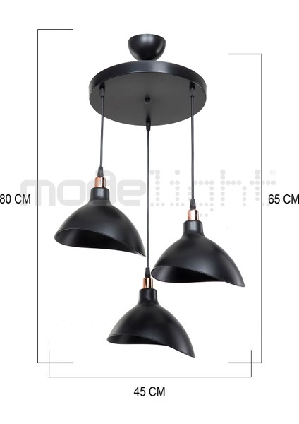 Şık Siyah Sarkıt Avize 22x60 cm, Tekli, Modern Tasarım