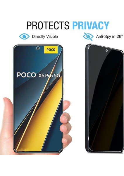 Poco X6 Pro 5g Uyumlu Hayalet Ekran Koruyucu Tam Kapatan Gizli Tamperli Cam