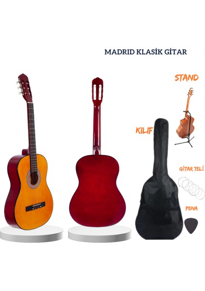 Mcg Serisi Tam Boy Klasik Gitar Set Nat Standlı