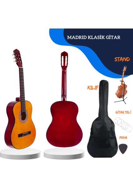 Mcg Serisi Tam Boy Klasik Gitar Set Nat Standlı