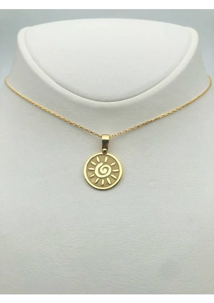 Güneş Model 925 Ayar Gümüş Hediyelik Kadın Gold Kolye