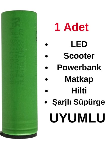 VTC6A 3800 mah Yenilenmiş 21700 Şarj Edilebilir Pil Scooter Matkap Süpürge Uyumlu