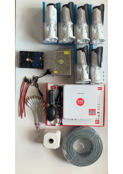 6'lı Kamera Seti 5mp Sony Seculensli 1080P, 6 Atom Led, Full Hd Ahd Güvenlik Kamerası Seti , Gece Görüşlü, IP66 , V1