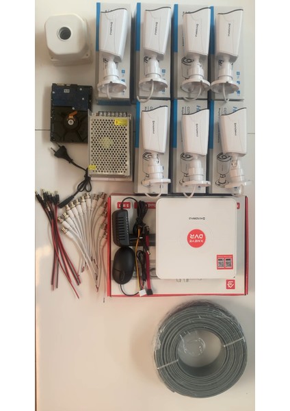 7 Kameralı Güvenlik Kamerası Seti - 5mp Sony Seculensli 1080P Full Hd Ahd, 6 Atom Led, Gece Görüşlü, IP66 Su Geçirmez, V1 modelleri