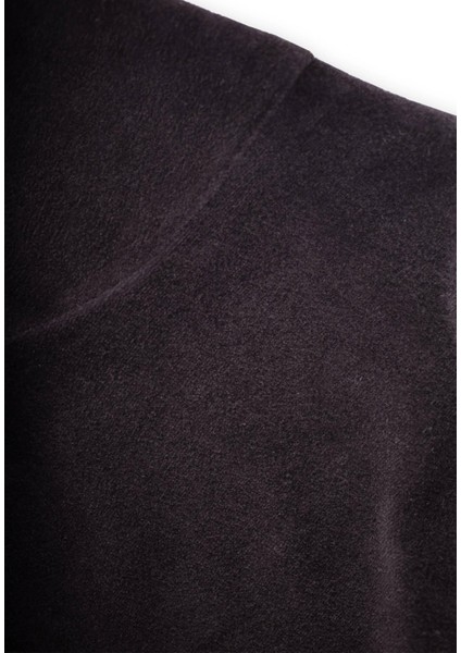 Garnili Kadife Kız Sweatshirt 2-12 Yaş Siyah