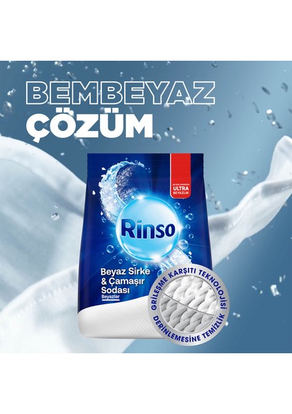 Beyaz Sirke ve Çamaşır Sodası Beyazlar Için Toz Deterjan 10 kg