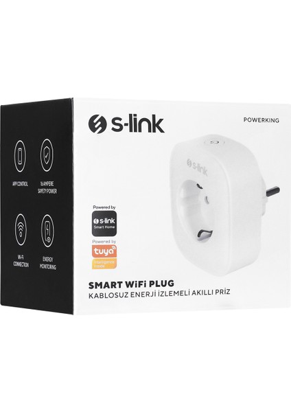 Sl-15 Powerking 16 Amper Wifi Tuya Destekli Akım Korumalı Enerji İzlemeli Akıllı Priz