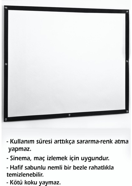 250 x 200 Sabit Çerçeveli Fixed Frame Duvar Tipi Projeksiyon Perdesi