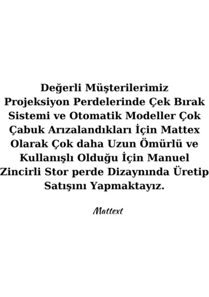 Beyaz 100X 100 cm Storlu Manuel Zincirli Beyaz Kumaş Projeksiyon Perdesi (Arkası Siyah Fonlu) Garan