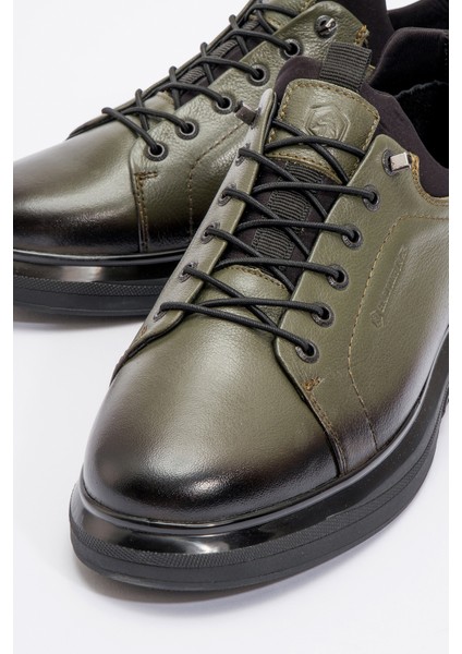 Erkek Surrey Kalın Taban Casual Ayakkabı Gerçek Deri Hj 24815M Haki modelleri