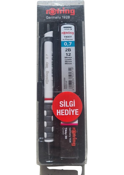 Tikky Okul Seti 0.7 mm Bordo Versatil Kalem + Silgi + Uç Beyaz