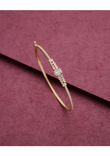 14 Ayar Baget Taşlı Kelepçe Altın Bilezik 14KKLP0008 fiyatları