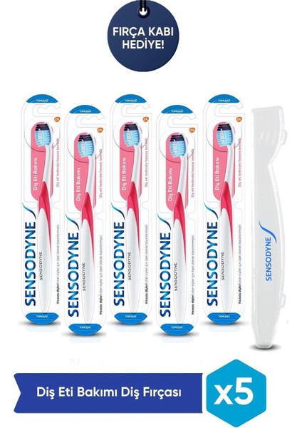 Diş Eti Bakım Fırça x5 Adet + Fırça Kabı Hediye