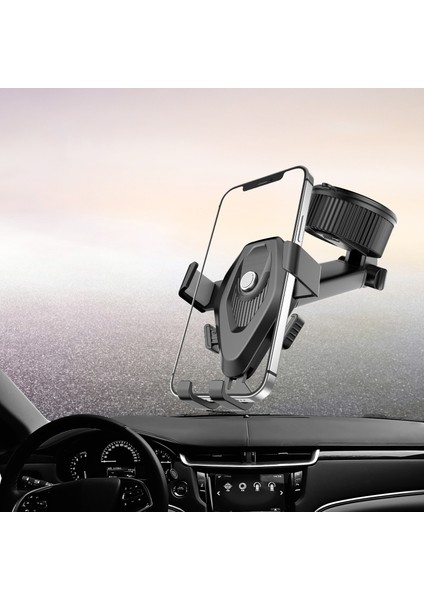 JY-052 Uzun Kol Emme Kupası Telefon Montaj Araba Gösterge Paneli Ön Cam Cep Telefonu Tutucu 68MM-95MM Genişlik-Siyah (Yurt Dışından) modelleri