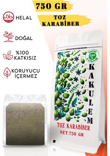 Sertifikalı Taze Çekilen Öğütülmüş Toz Karabiber 750 gr