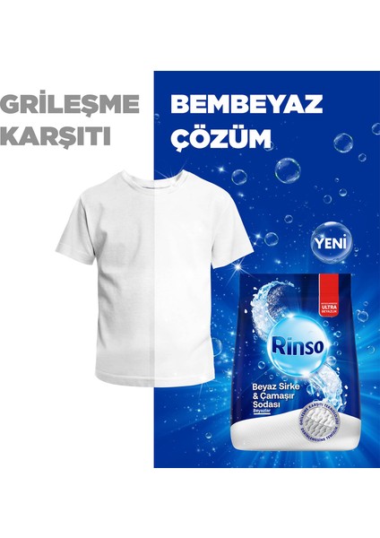 Beyaz Sirke ve Çamaşır Sodası Beyazlar Için Toz Deterjan 8 kg